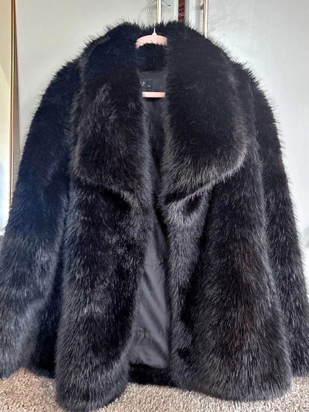 Akira Black Faux Fur Coat Like New